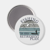 魚釣りは私の退職計画ヴィンテージ マグネット (正面/裏面)