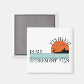 魚釣りは私の退職計画ヴィンテージ マグネット (正面/裏面)