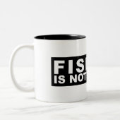 魚釣りは罪のマグではないです ツートーンマグカップ (左)