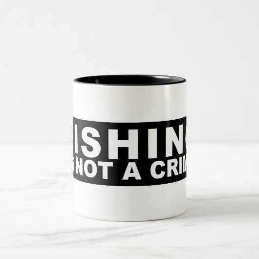 魚釣りは罪のマグではないです ツートーンマグカップ (中央)