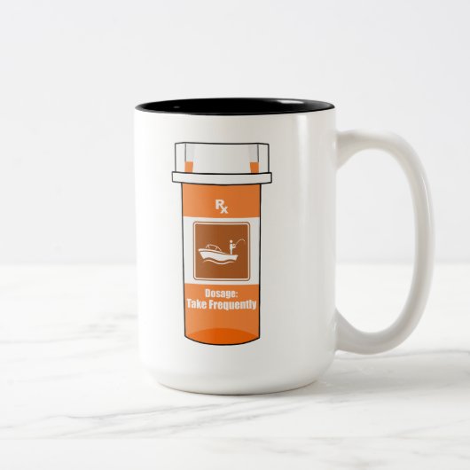 魚釣りは薬 ツートーンマグカップ (右)