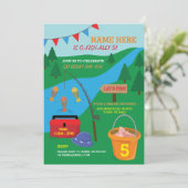 魚釣りは誕生会湖の棒の招待を採取しよう 招待状 (スタンド正面)