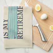 魚釣りは退職計画だ キッチンタオル (四つ折り)