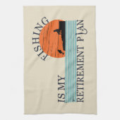 魚釣りは退職計画だ キッチンタオル (縦)