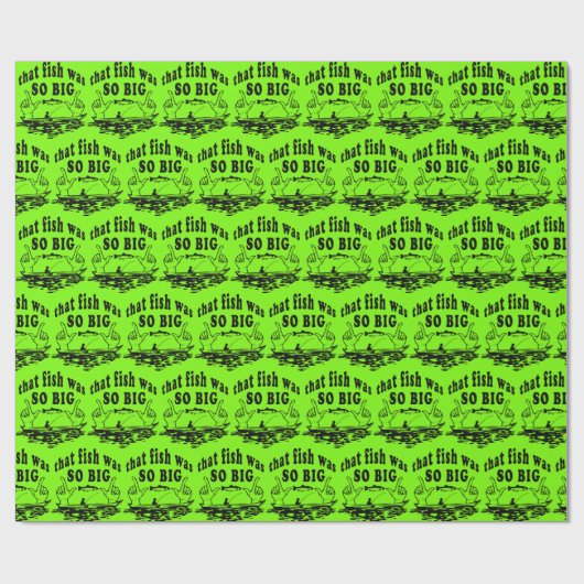 魚釣りは魚がとても大きかったおもしろい ラッピングペーパー (フラット)