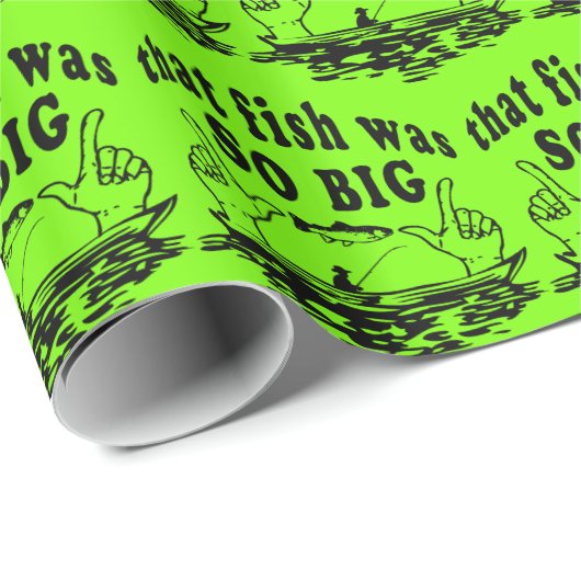 魚釣りは魚がとても大きかったおもしろい ラッピングペーパー (ロールコーナー)