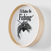 魚釣りは魚である 壁時計 (傾斜)
