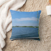 魚釣りへのボートの旅海 クッション (ブランケット)