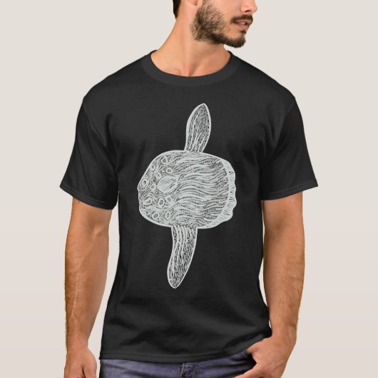 魚釣りまたはモラモラオンブラック Tシャツ (正面)