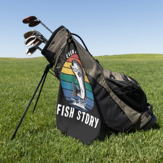 魚釣りもイエス様は魚の物語ベースの魚を持っていたおもしろい ゴルフタオル (グリーン)