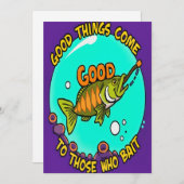 魚釣りよくはしゃぐモットー 招待状 (正面/裏面)