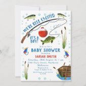 魚釣りをテーマにしたリール励起赤ちゃんシャワー招待状 招待状 (正面)