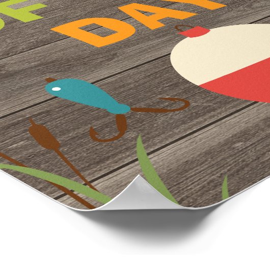 魚釣りをテーマにした誕生日パーティーのサイン8x10インチ ポスター (角)