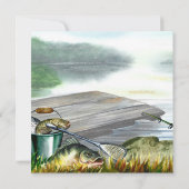 魚釣りをテーマにした誕生日パーティーの招待状 招待状 (裏面)