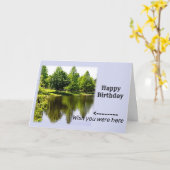 魚釣りをテーマにした誕生日 カード (黄色い花)