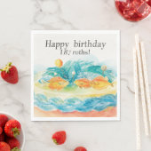 魚釣りをテーマにした魚釣り愛好家のための誕生日パーティー スタンダードランチョンナプキン (インサイチュ)