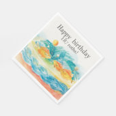 魚釣りをテーマにした魚釣り愛好家のための誕生日パーティー スタンダードランチョンナプキン (角)