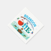 魚釣りをテーマにしたO-fish-ally 1st誕生日パーティー スタンダードカクテルナプキン (角)