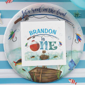 魚釣りをテーマにしたO-fish-ally 1st誕生日パーティー スタンダードカクテルナプキン