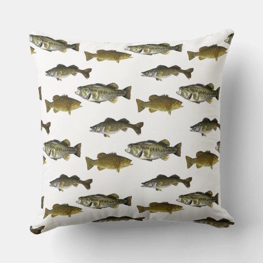 魚釣りをテーマにしたWalleye Bass Anglerメンズパターン クッション (裏面)