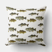 魚釣りをテーマにしたWalleye Bass Anglerメンズパターン クッション (正面)