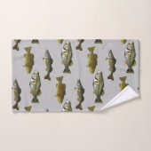 魚釣りをテーマにしたWalleye Bass Angler Green Men's バスタオルセット (ハンドタオル)