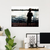 魚釣りアットサンセット ポスター (ホームオフィス)