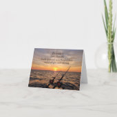 魚釣りアットサンライズ悔やみや弔慰サンキュー カード (正面)