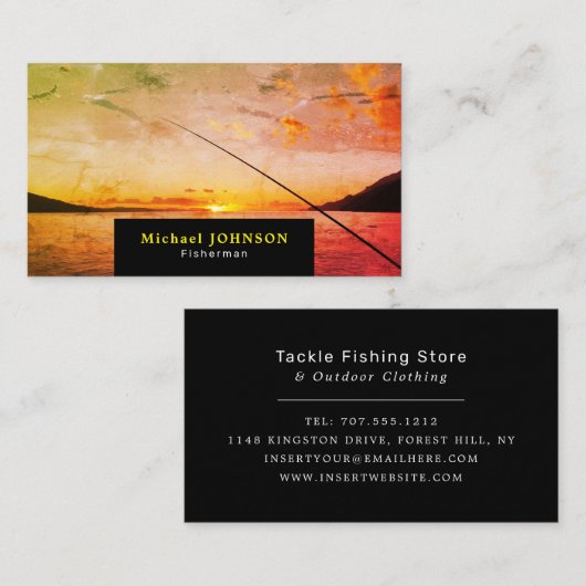 魚釣りアットサンライズ,フィッシャーマン,魚釣りストア 名刺 (正面/裏面)