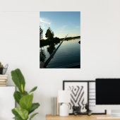 魚釣りアットデュスクプリント ポスター (ホームオフィス)