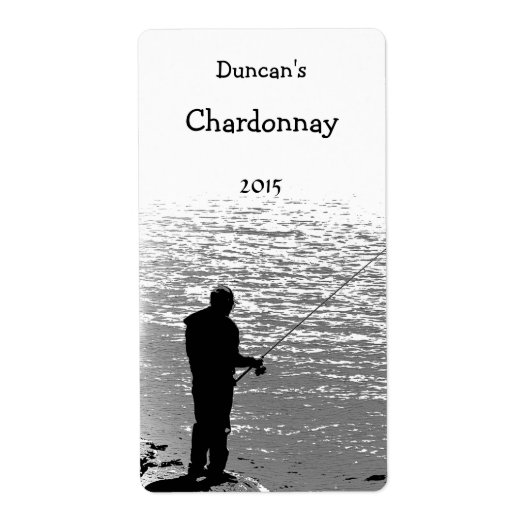 魚釣りアットレイクワインラベル ラベル (正面)