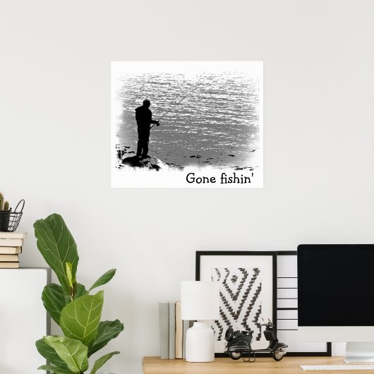 魚釣りアットレイク ポスター (ホームオフィス)