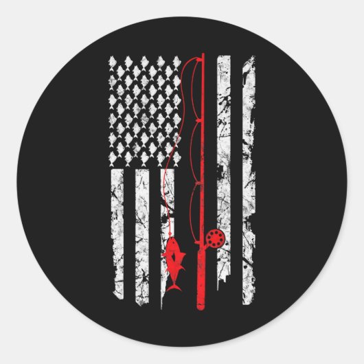 魚釣りアメリカンフラッグベース魚釣り ラウンドシール (正面)