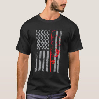魚釣りアメリカ国旗の魚のヴィンテージギフト Tシャツ