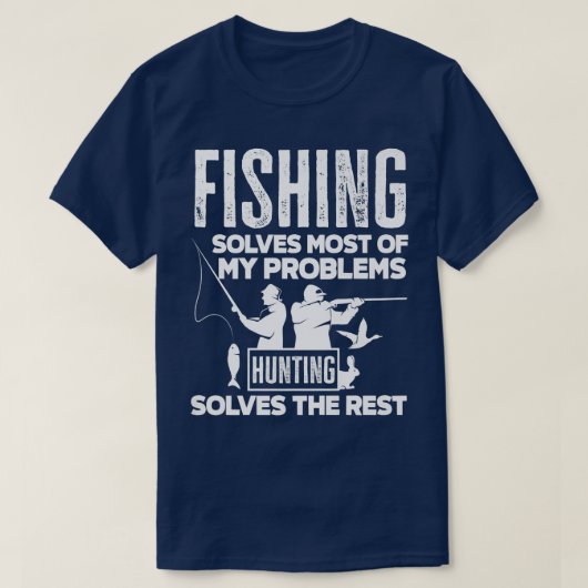 魚釣りアンド狩りおもしろいフィッシャーマンフィッシャー魚釣り Tシャツ (デザイン正面)