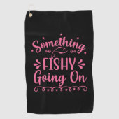 魚釣りアートが魚の生き残り ゴルフタオル (正面)