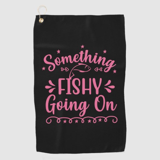 魚釣りアートが魚の生き残り ゴルフタオル (正面)