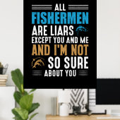 魚釣りアートオールフィッシャーマン ポスター (ホームオフィス)