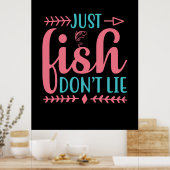 魚釣りアートジャストフィッシュ ポスター (キッチン)