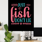 魚釣りアートジャストフィッシュ ポスター (ホームオフィス)