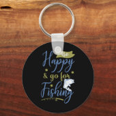 魚釣りアートビーハッピーゴーフォー魚釣り キーホルダー (正面)