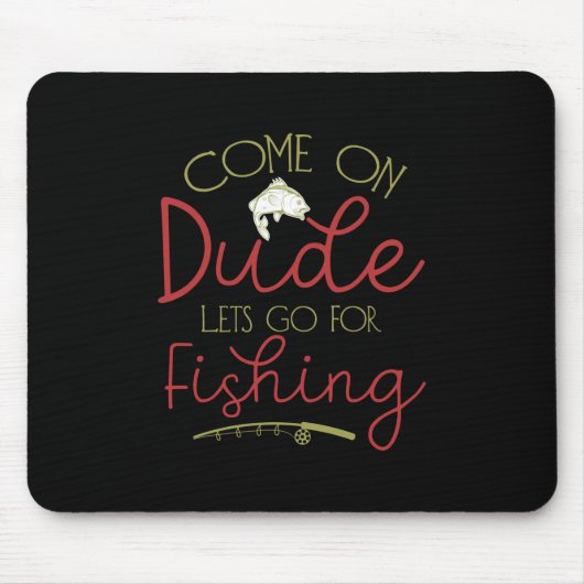 魚釣りアートレットゴーフォー魚釣り マウスパッド (正面)