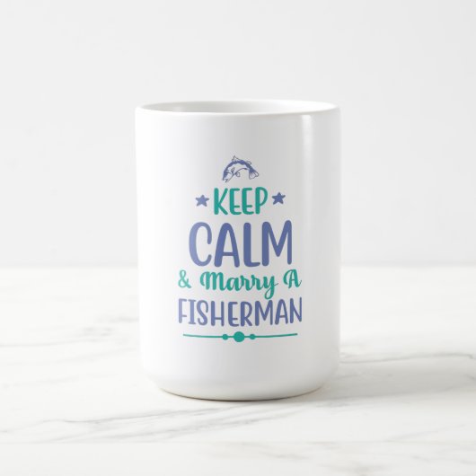 魚釣りア保ートは穏やかで漁師と結婚 モーフィングマグカップ (中央)