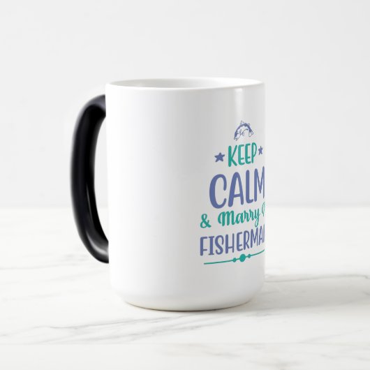 魚釣りア保ートは穏やかで漁師と結婚 モーフィングマグカップ (正面左)
