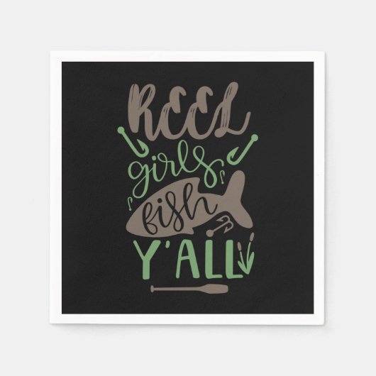 魚釣りア実在ートガールズフィッシュオール スタンダードカクテルナプキン (正面)