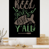 魚釣りア実在ートガールズフィッシュオール ポスター (キッチン)