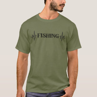 魚釣りイズライフクールリングデザイン Tシャツ