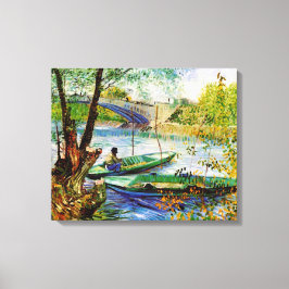 魚釣りイン春ビンセント・ヴァン・ゴッホ キャンバスプリント