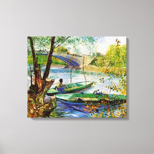 魚釣りイン春ビンセント・ヴァン・ゴッホ キャンバスプリント (正面)