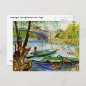 魚釣りイン春ビンセント・ヴァン・ゴッホ ポストカード (正面/裏面)